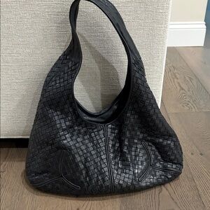 Bottega Veneta Black Woven Hobo Bag